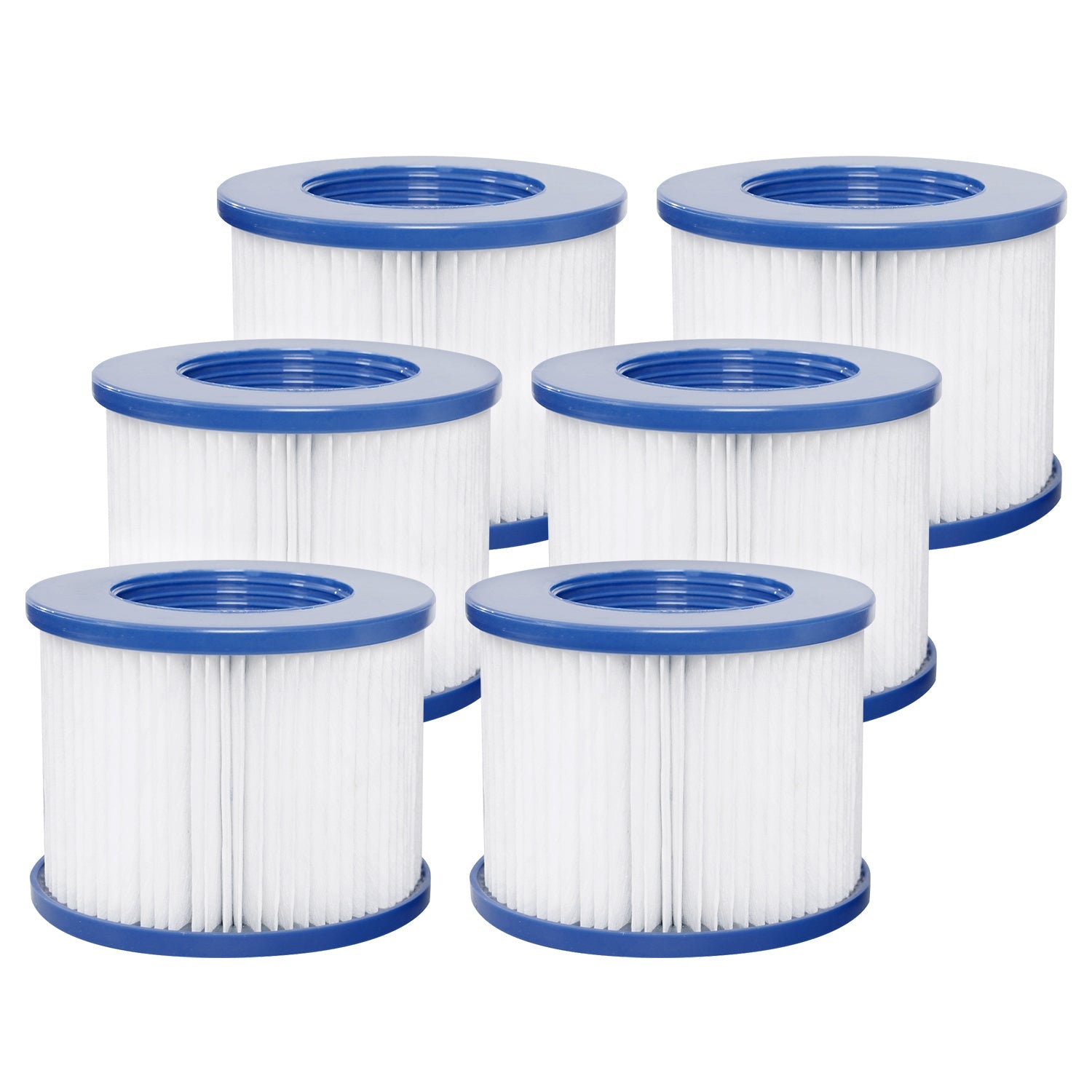 Relxtime 6 Pack Spa Filter Replacement, Pool Filters Hot Tub Filter Cartridges, Compatible With Inflatable Tubs Filtration, Blue