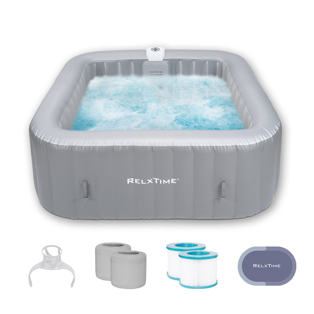 Relxtime 6 Person Square Inflatable Hot Tub | Best Inflatable Hot Tub ...